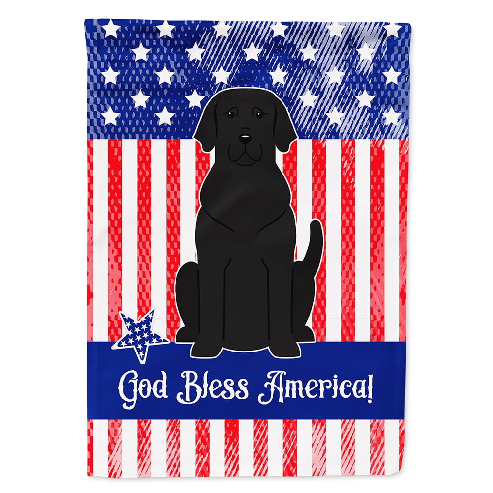 BB3052CHF Patriotic USA Black Labrador Flag Canvas House Size