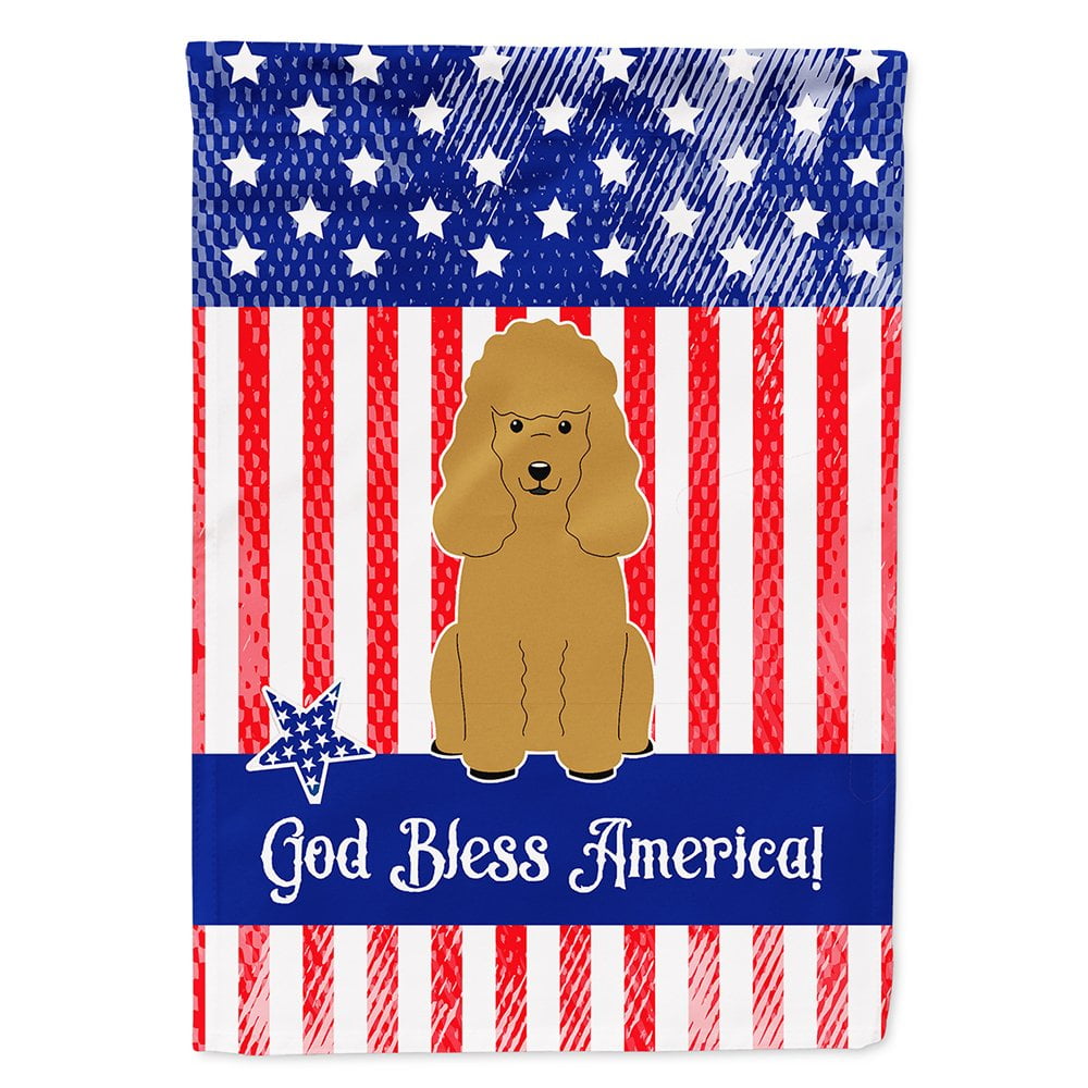 BB3064CHF Patriotic USA Poodle Tan Flag Canvas House Size