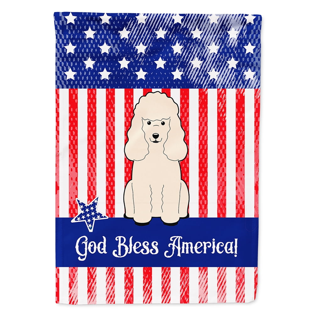 BB3065CHF Patriotic USA Poodle White Flag Canvas House Size