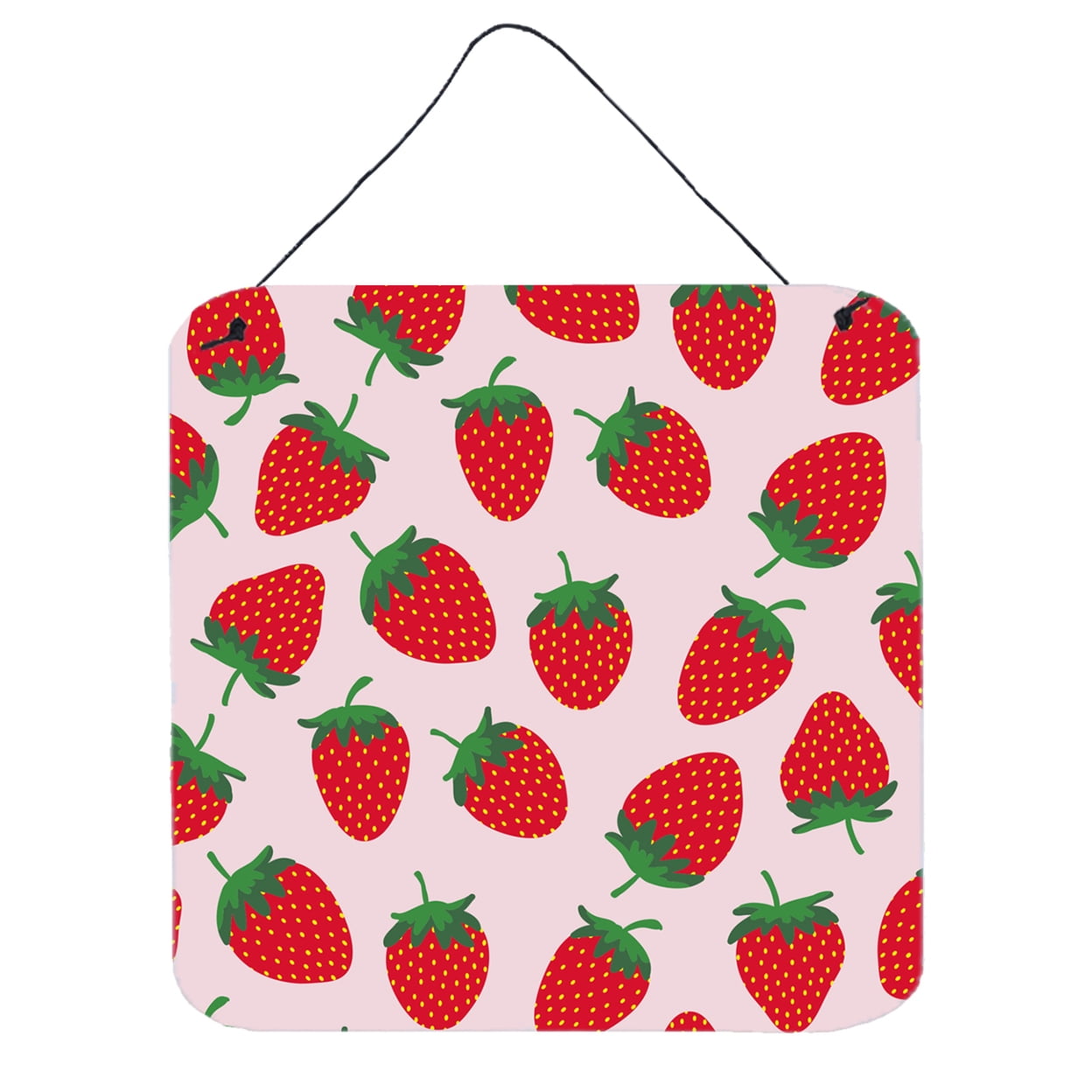 Strawberries on Pink Wall or Door Hanging Prints