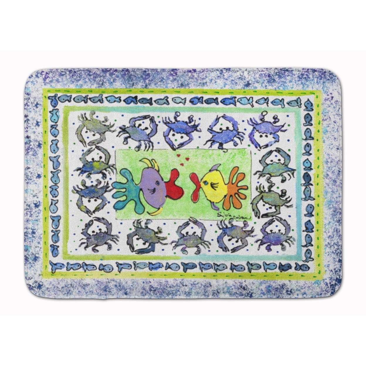 8073-RUG Kissing Fish Machine Washable Memory Foam Mat