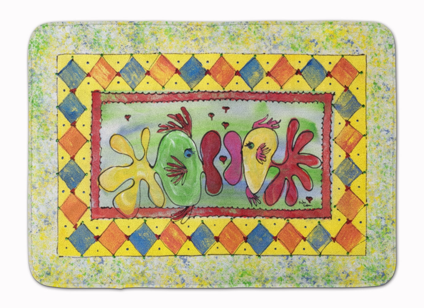8074-RUG Kissing Fish Machine Washable Memory Foam Mat
