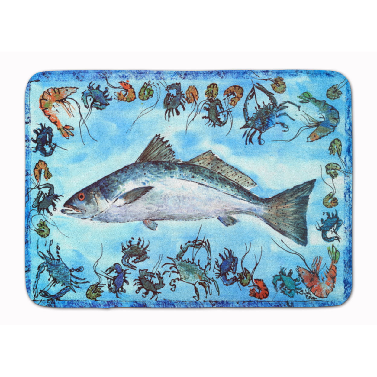 8086-RUG Fish Speckled Trout Machine Washable Memory Foam Mat