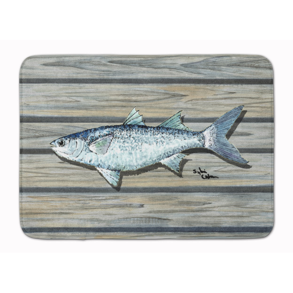 8490-RUG Fish Mullet Machine Washable Memory Foam Mat