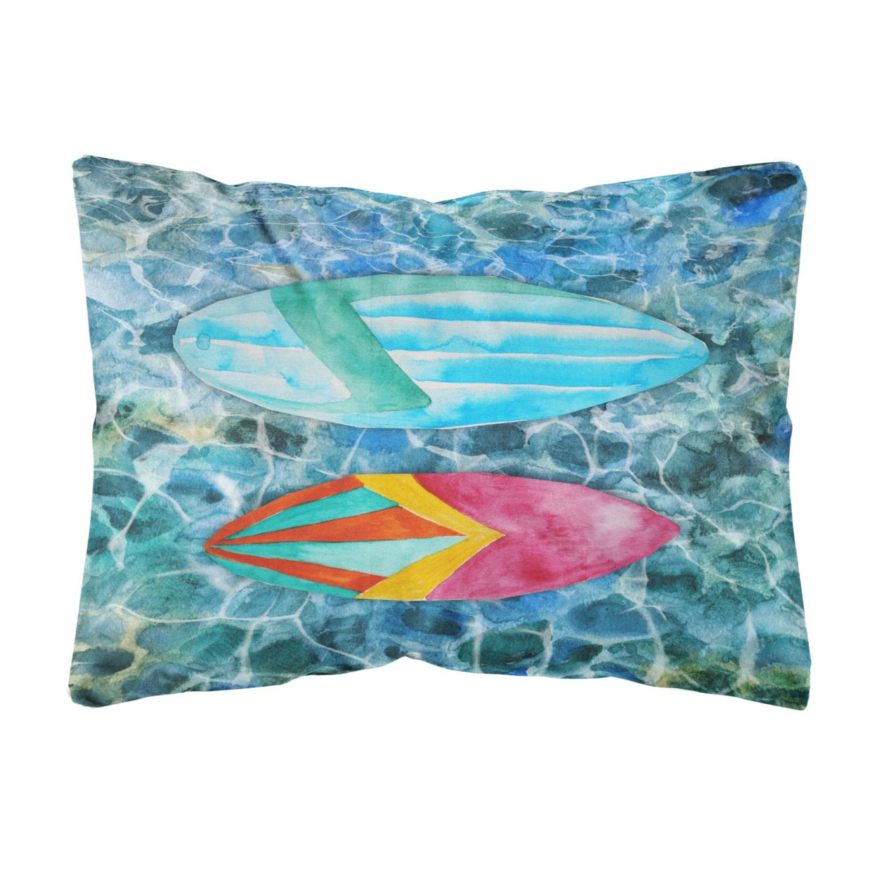 Surf Boards on the Water Canvas Fabric Decorative Pillow