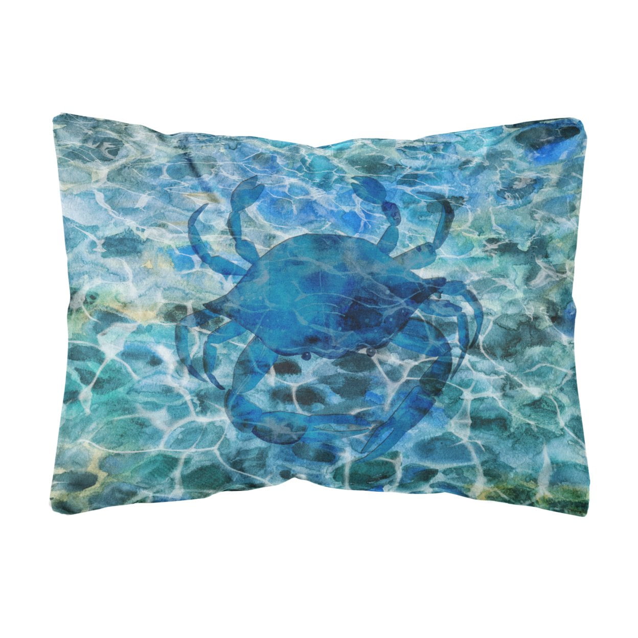 Blue Crab Under Water Canvas Fabric Decorative Pillow