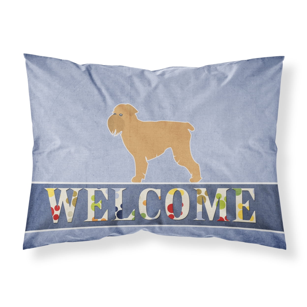 Brussels Griffon Welcome Fabric Standard Pillowcase