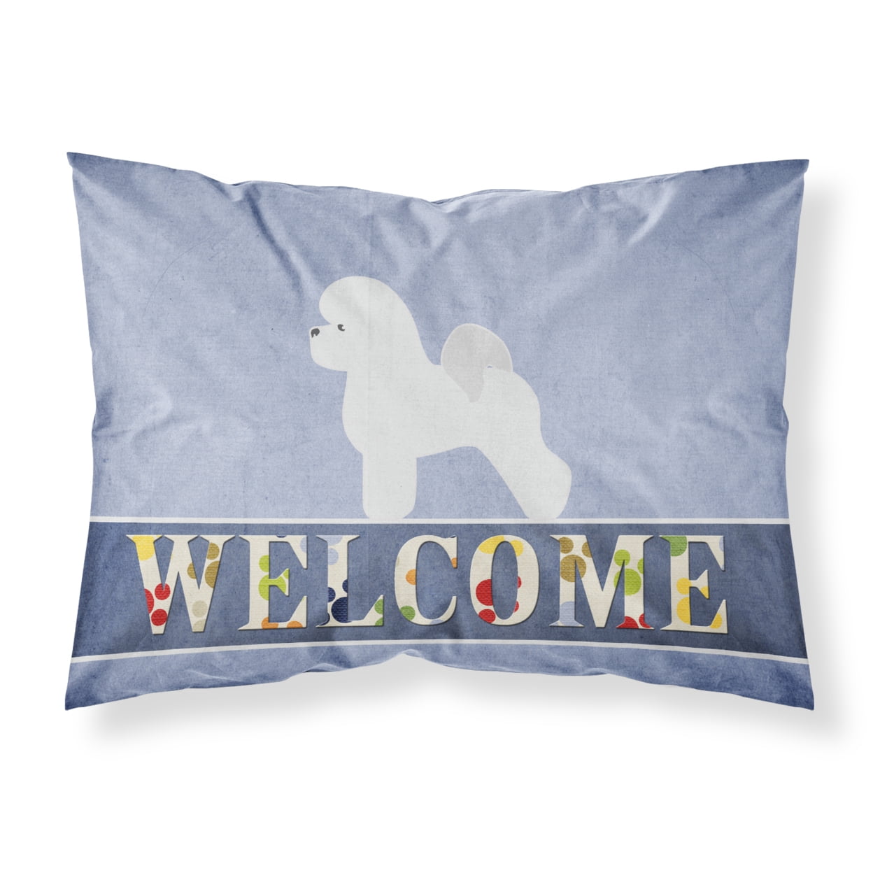 Bichon Frise Welcome Fabric Standard Pillowcase