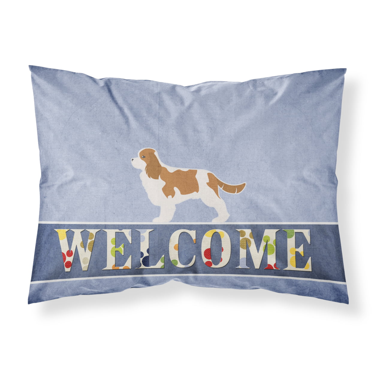 Cavalier King Charles Spaniel Welcome Fabric Standard Pillowcase