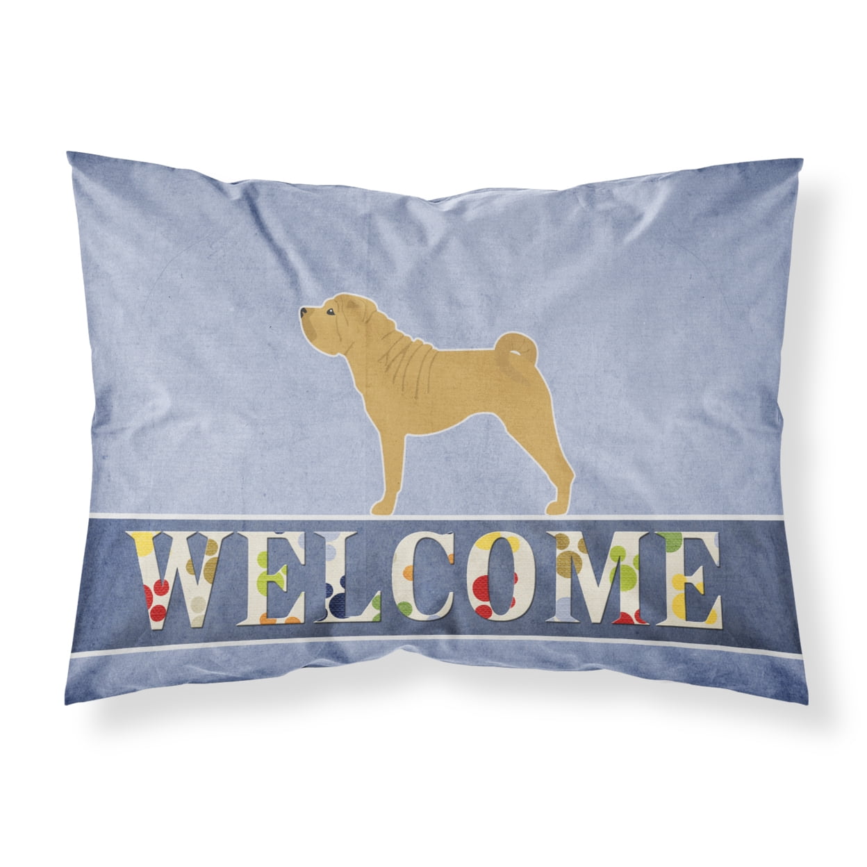 Shar Pei Merry Welcome Fabric Standard Pillowcase