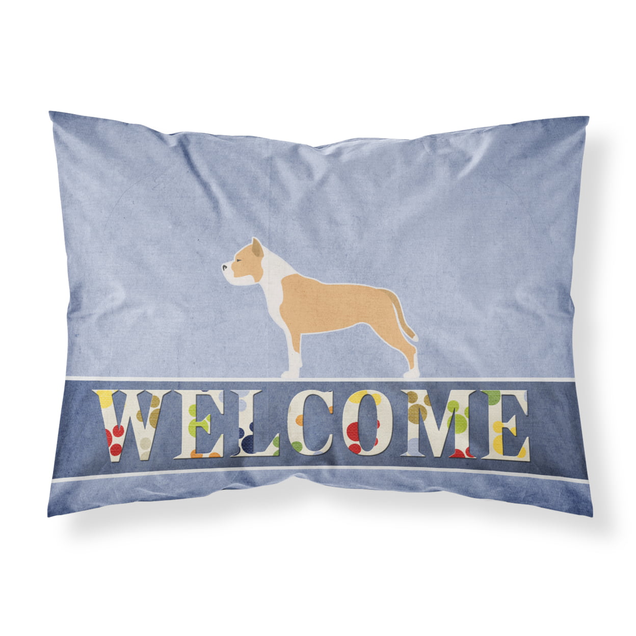 Staffordshire Bull Terrier Welcome Fabric Standard Pillowcase
