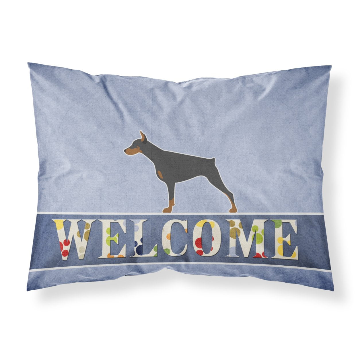 Doberman Pinscher Welcome Fabric Standard Pillowcase