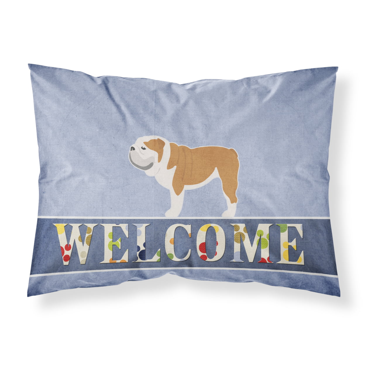 English Bulldog Welcome Fabric Standard Pillowcase