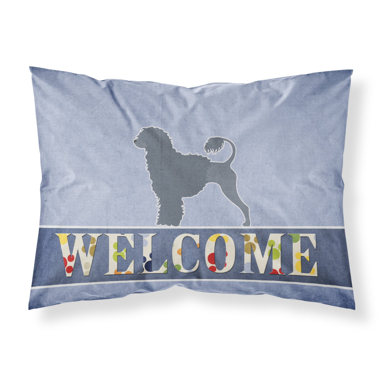Portuguese Water Dog Welcome Fabric Standard Pillowcase