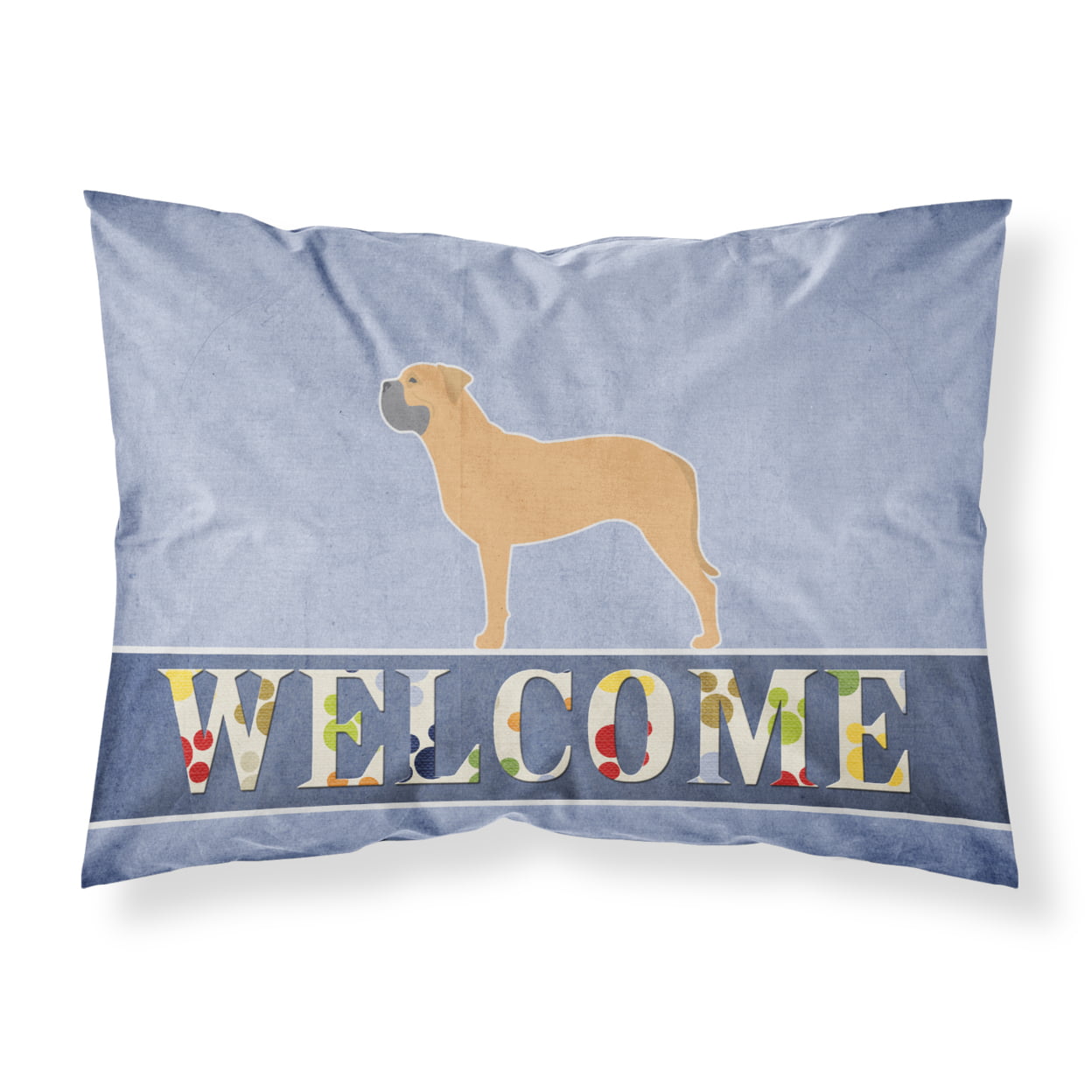 Bullmastiff Welcome Fabric Standard Pillowcase