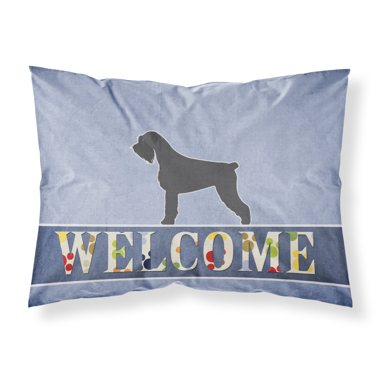 Giant Schnauzer Welcome Fabric Standard Pillowcase