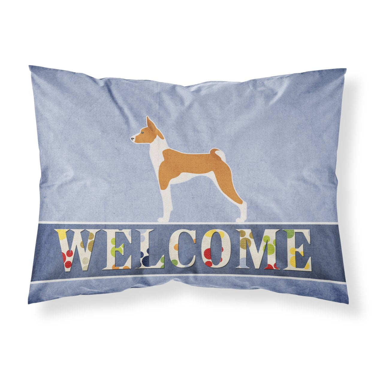 Basenji Welcome Fabric Standard Pillowcase