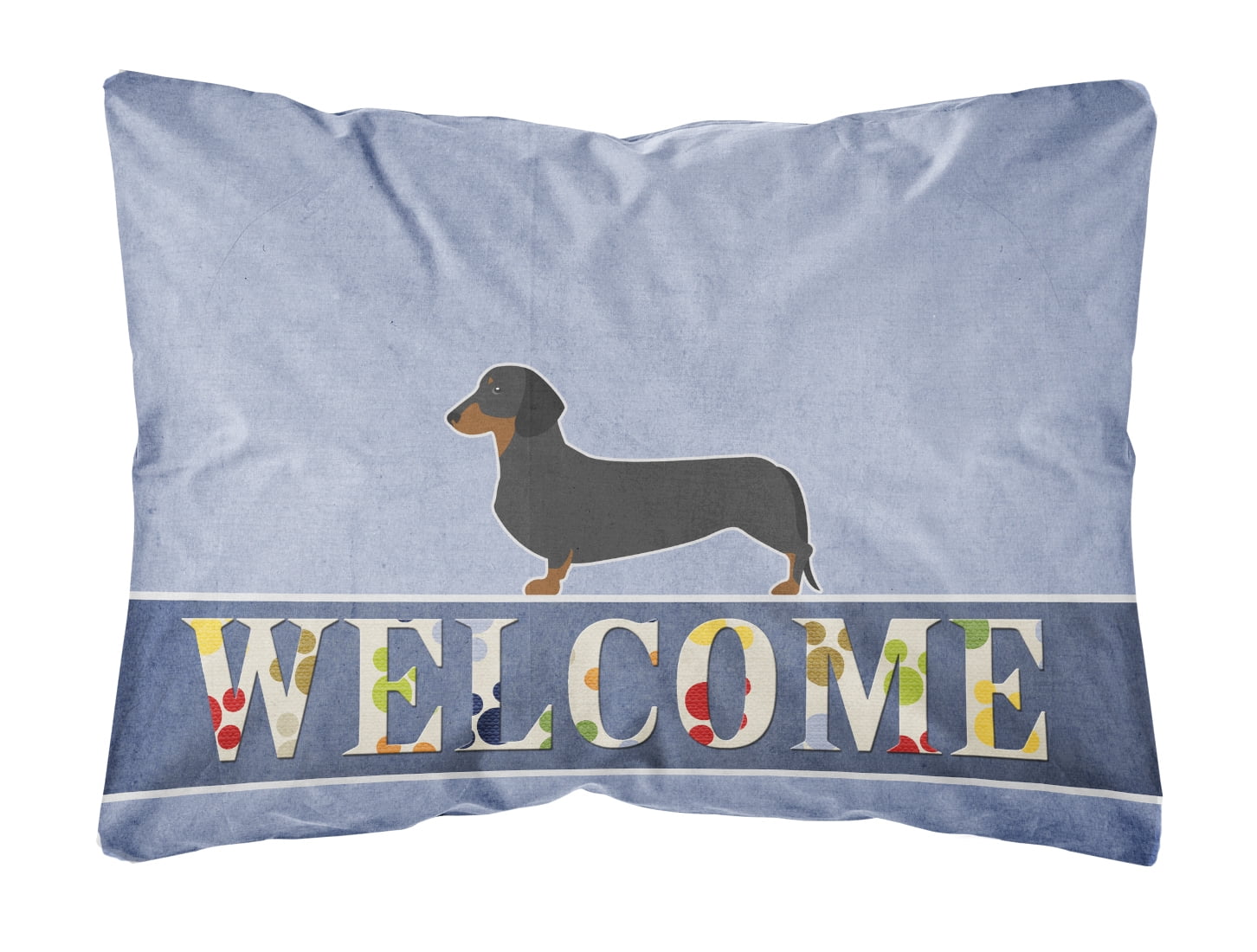 Dachshund Welcome Canvas Fabric Decorative Pillow