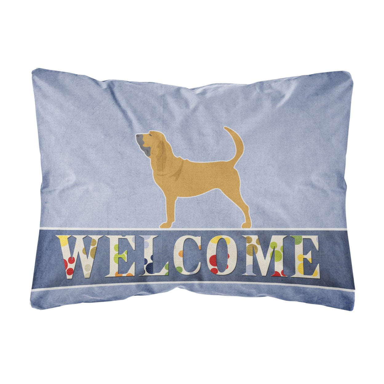 Bloodhound Welcome Canvas Fabric Decorative Pillow