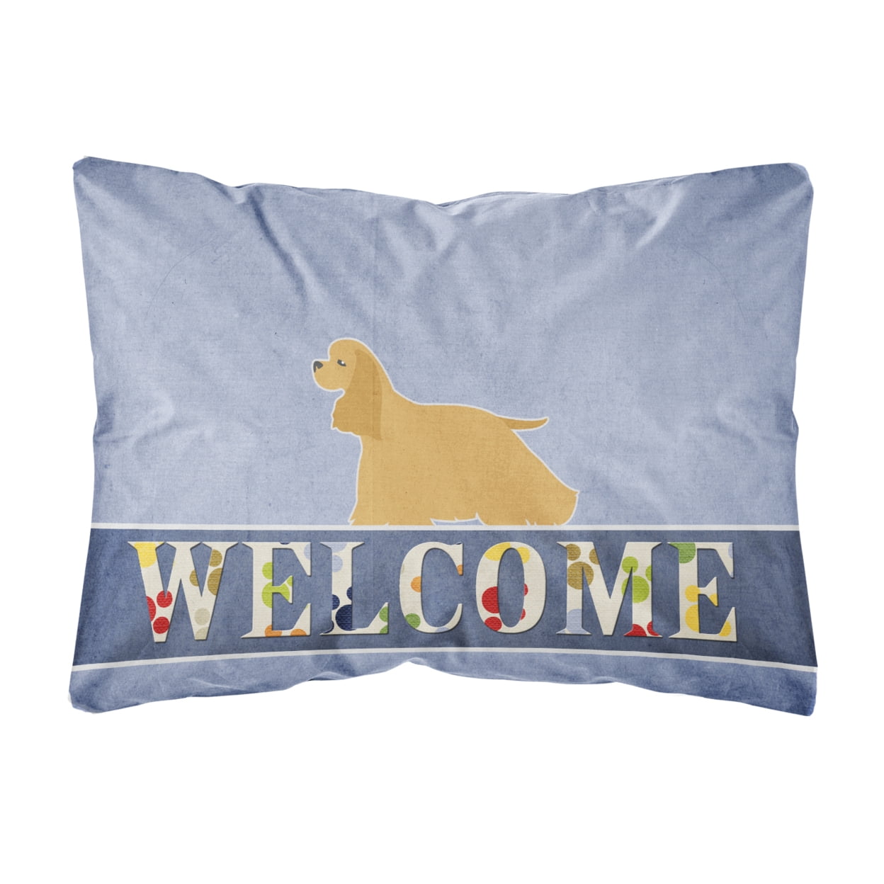 Cocker Spaniel Welcome Canvas Fabric Decorative Pillow