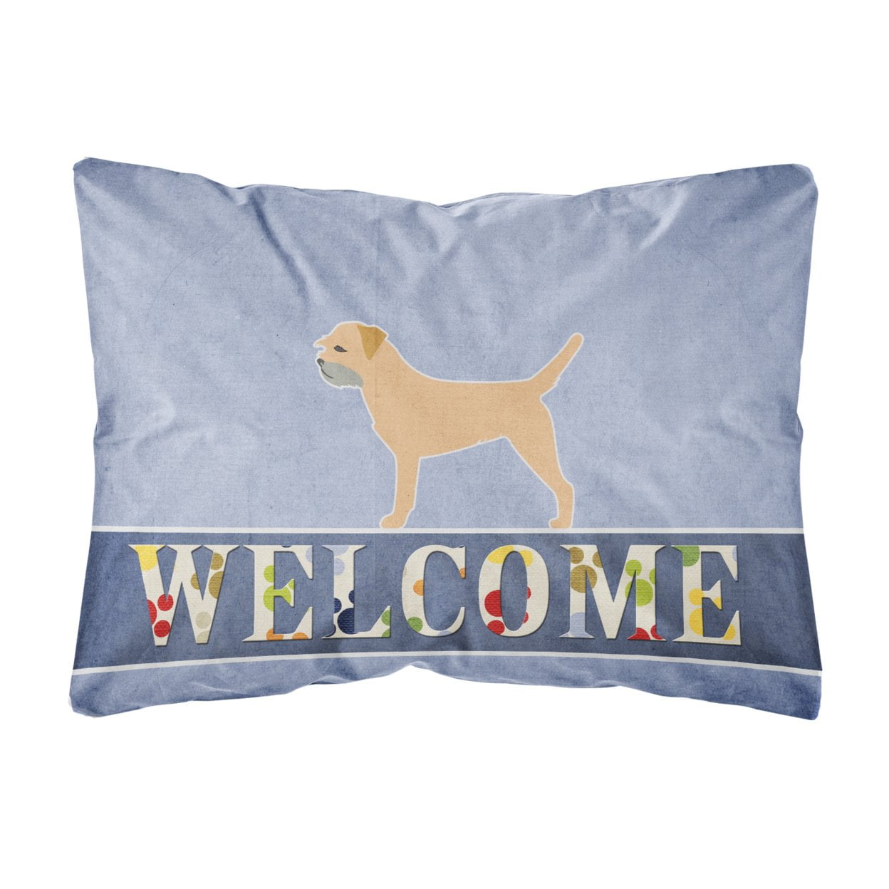 Border Terrier Welcome Canvas Fabric Decorative Pillow