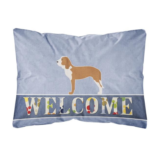 Spanish Hound Welcome Canvas Fabric Decorative Pillow