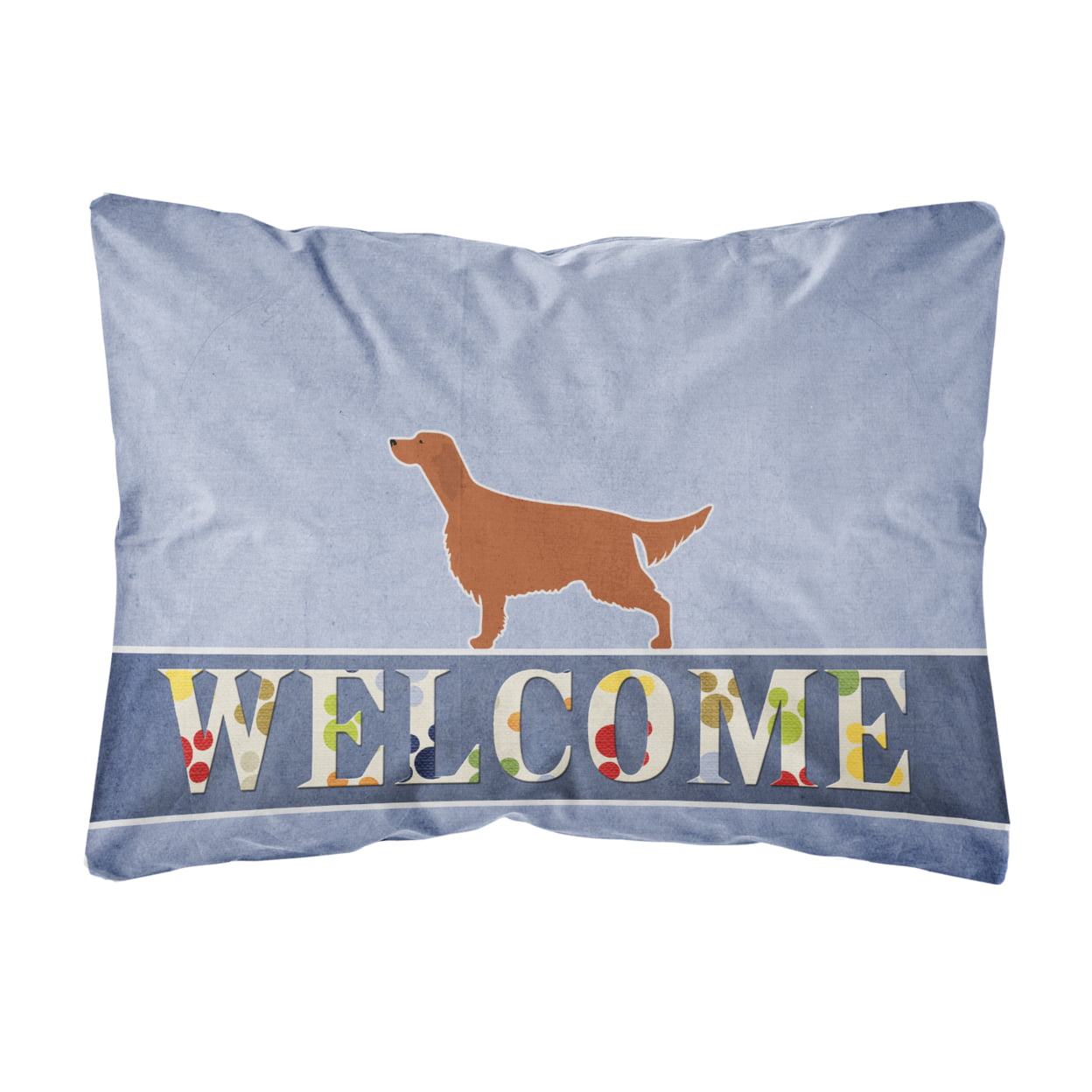 Irish Setter Welcome Canvas Fabric Decorative Pillow