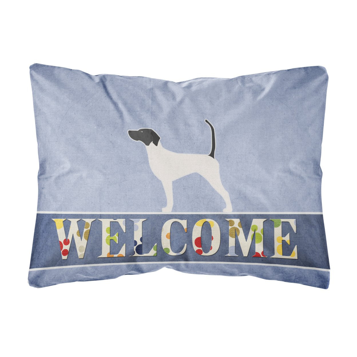 English Pointer Welcome Canvas Fabric Decorative Pillow