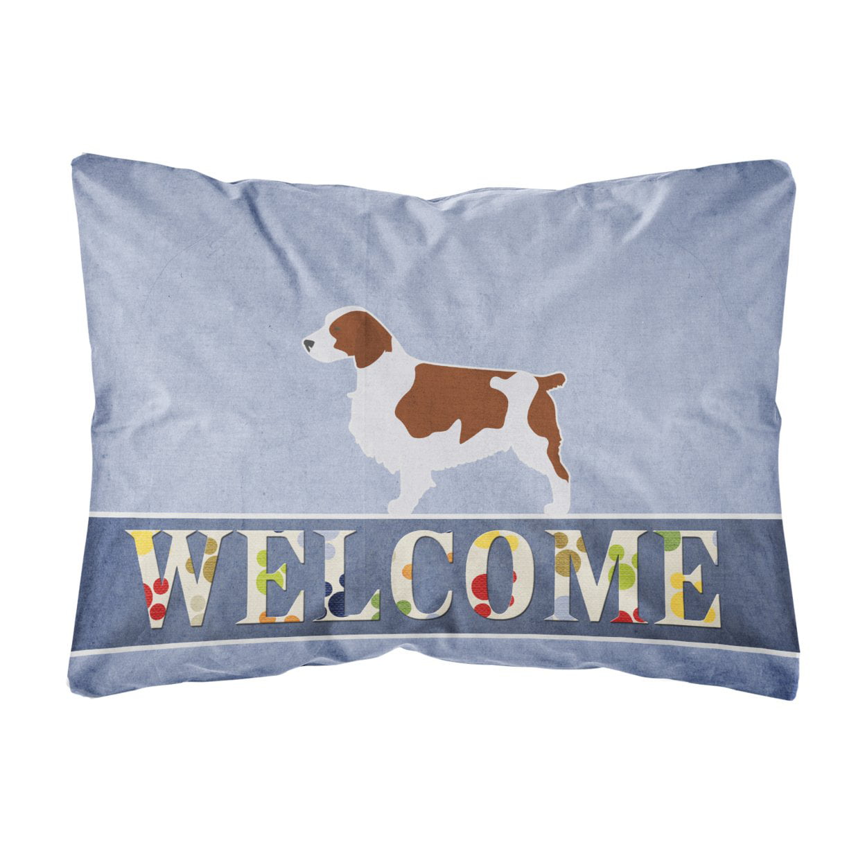 Welsh Springer Spaniel Welcome Canvas Fabric Decorative Pillow