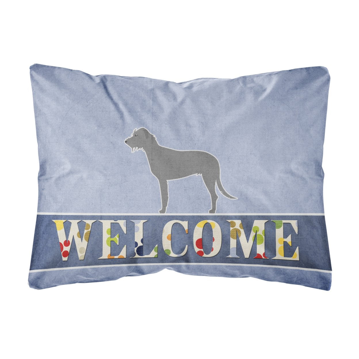 Irish Wolfhound Welcome Canvas Fabric Decorative Pillow