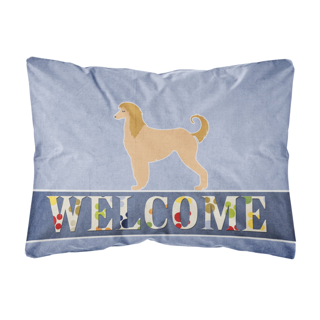 Afghan Hound Welcome Canvas Fabric Decorative Pillow