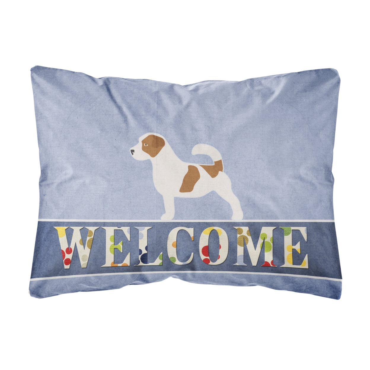 Jack Russell Terrier Welcome Canvas Fabric Decorative Pillow