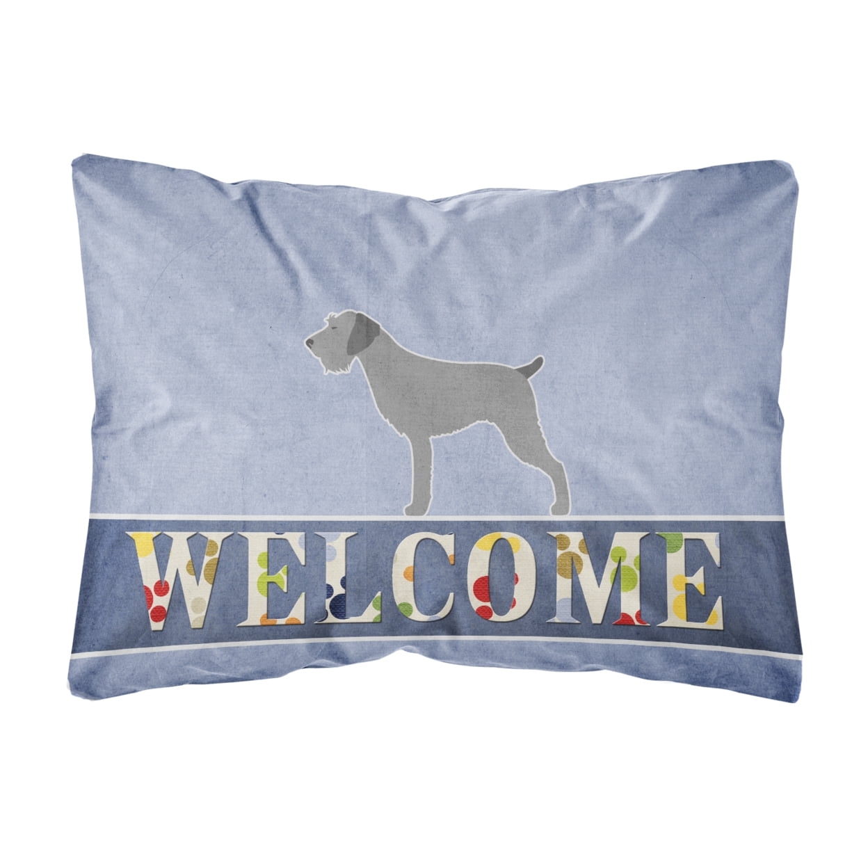 German Wirehaired Pointer Welcome Canvas Fabric Decorative Pillow
