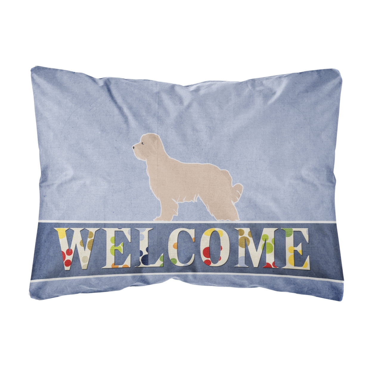 Pyrenean Shepherd Welcome Canvas Fabric Decorative Pillow