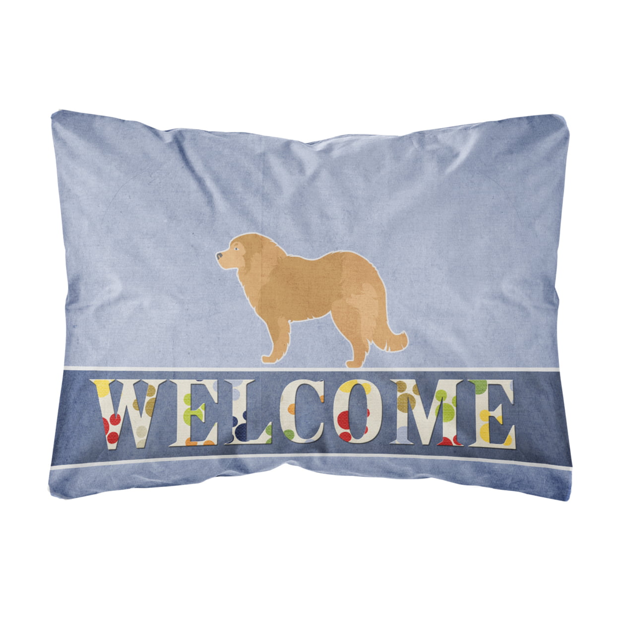 Caucasian Shepherd Dog Welcome Canvas Fabric Decorative Pillow