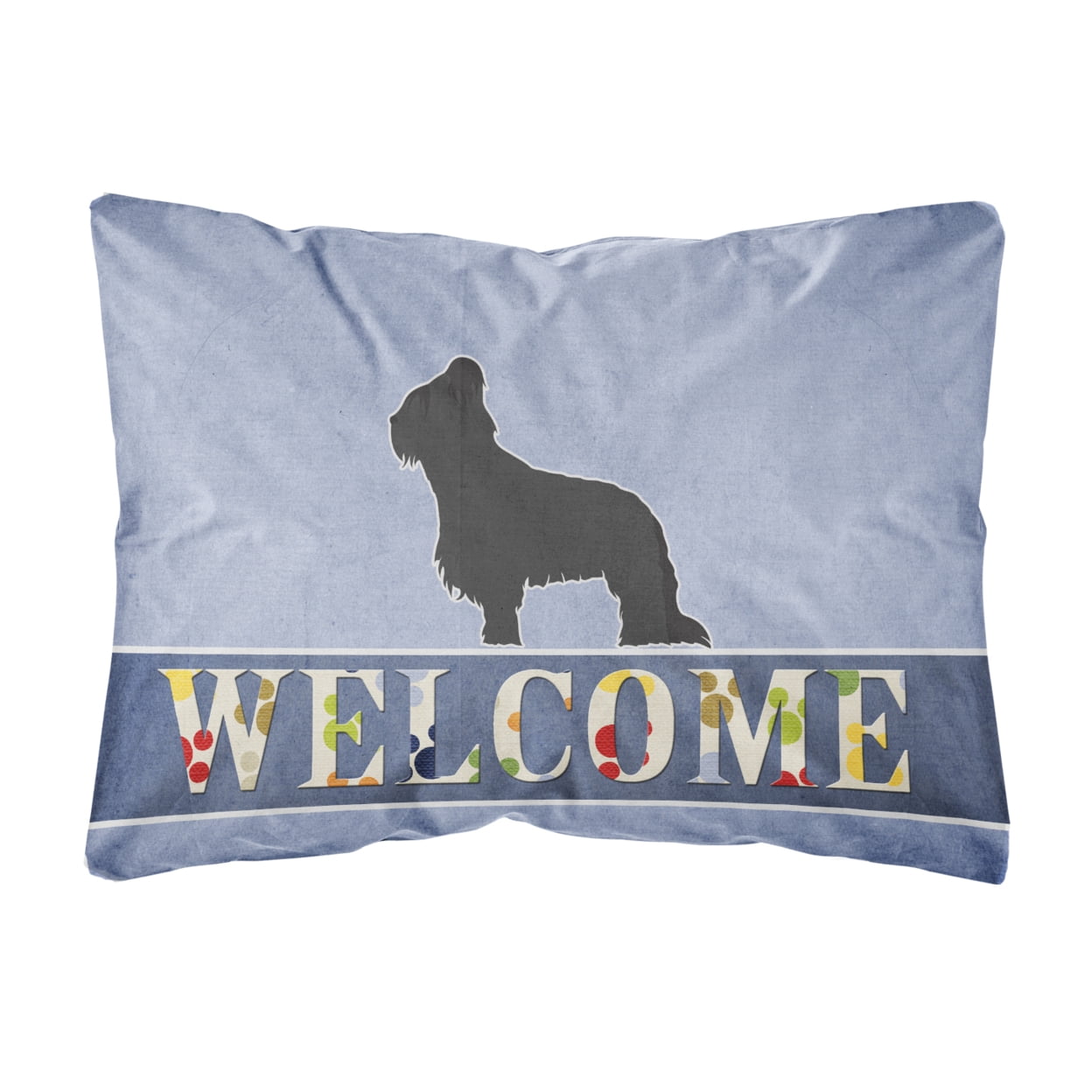 Briard Welcome Canvas Fabric Decorative Pillow