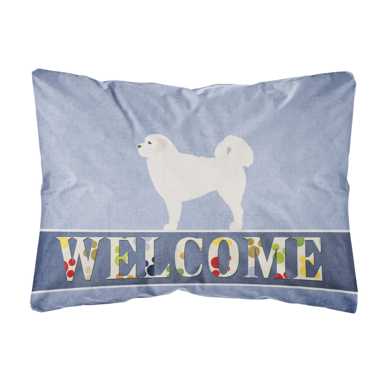 Polish Tatra Sheepdog Welcome Canvas Fabric Decorative Pillow