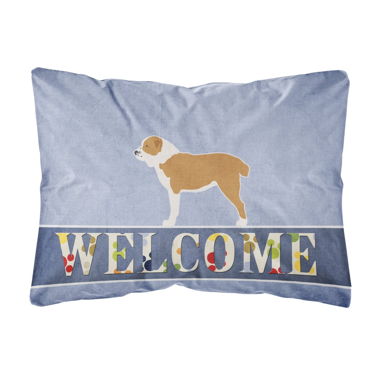Central Asian Shepherd Dog Welcome Canvas Fabric Decorative Pillow