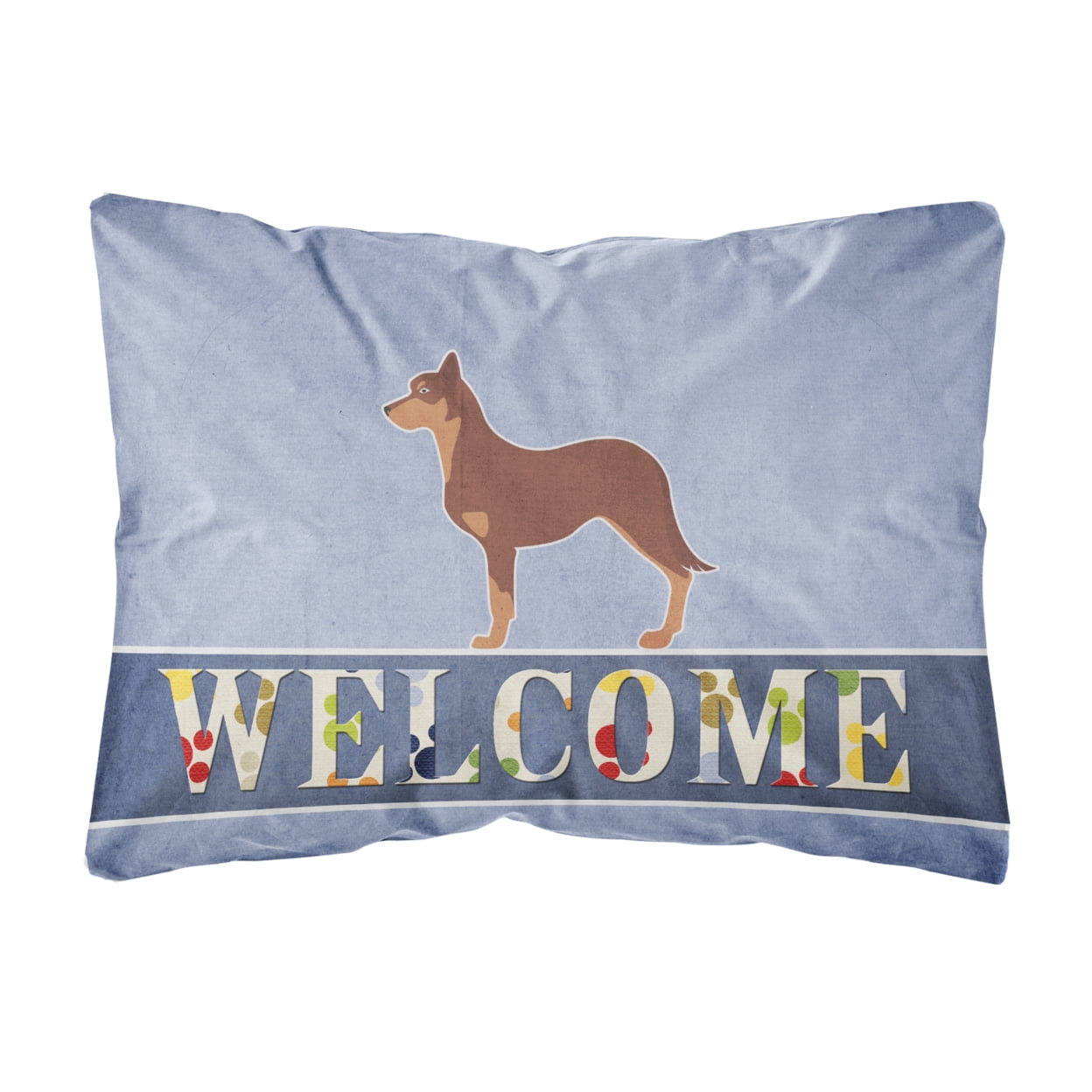 Australian Kelpie Dog Welcome Canvas Fabric Decorative Pillow
