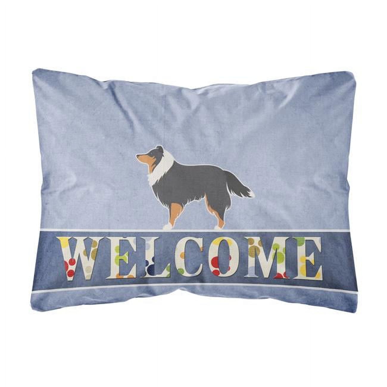 Sheltie & Shetland Sheepdog Welcome Canvas Fabric Decorative Pillow