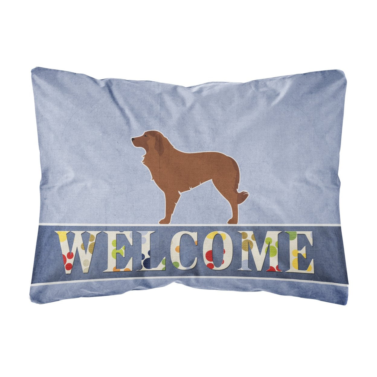 Portuguese Sheepdog Dog Welcome Canvas Fabric Decorative Pillow