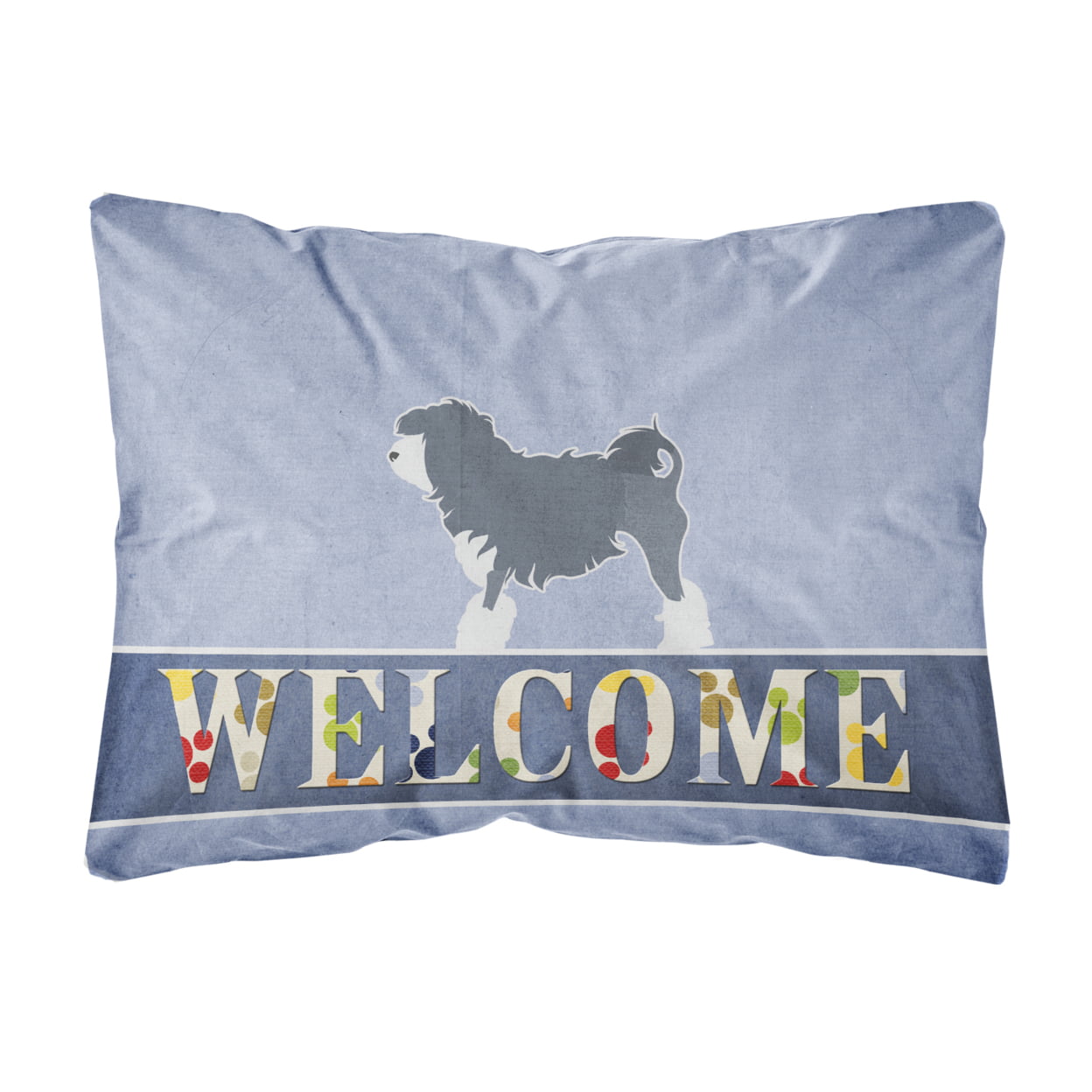 Lowchen Welcome Canvas Fabric Decorative Pillow
