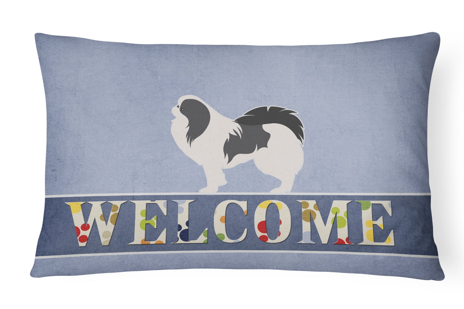 Japanese Chin Welcome Canvas Fabric Decorative Pillow