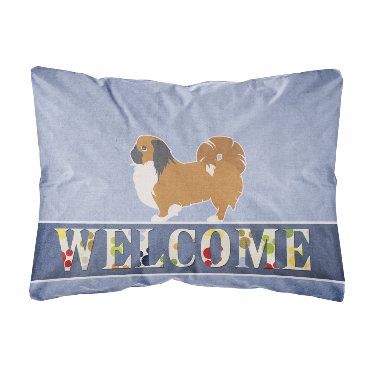 Pekingese Welcome Canvas Fabric Decorative Pillow