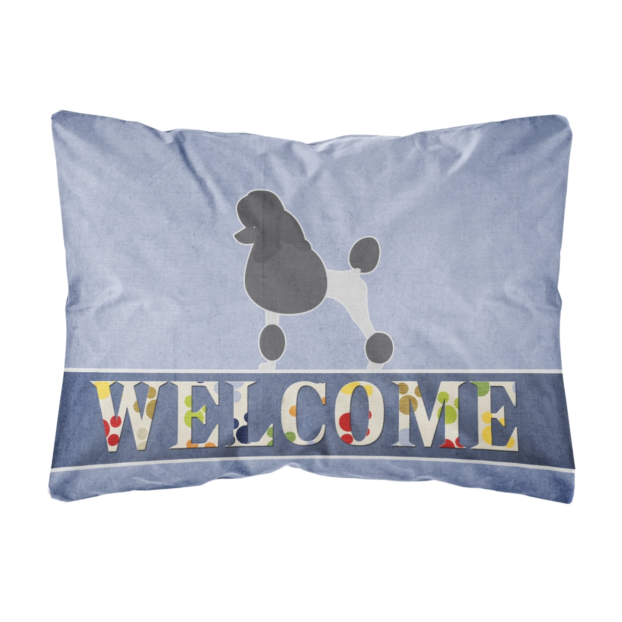 Poodle Welcome Canvas Fabric Decorative Pillow