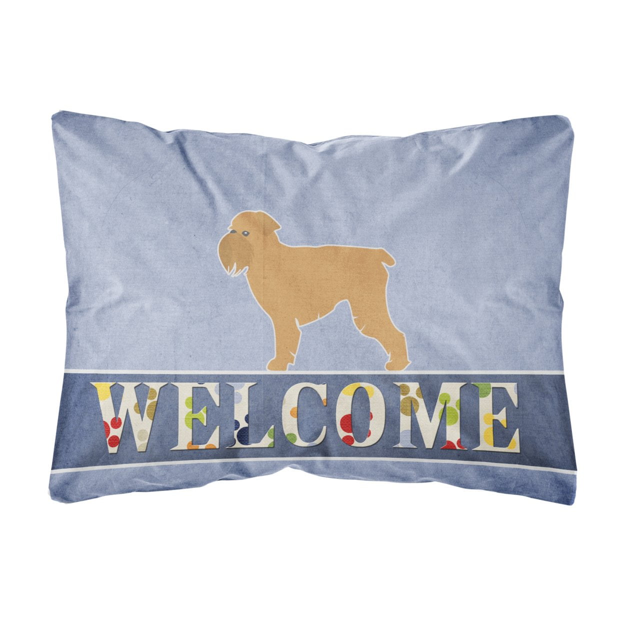 Brussels Griffon Welcome Canvas Fabric Decorative Pillow