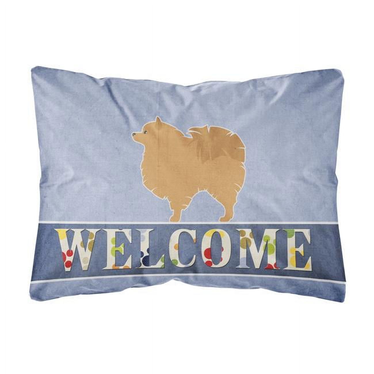 Pomeranian Welcome Canvas Fabric Decorative Pillow