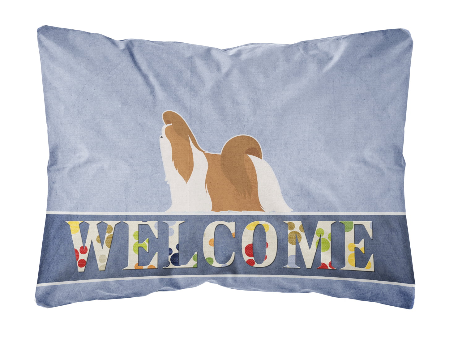 Shih Tzu Welcome Canvas Fabric Decorative Pillow