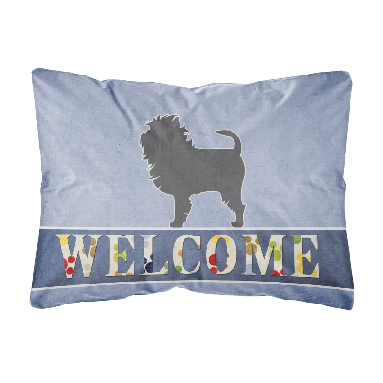 Affenpinscher Welcome Canvas Fabric Decorative Pillow
