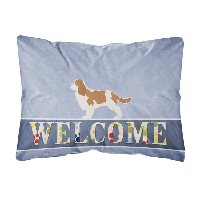 Cavalier King Charles Spaniel Welcome Canvas Fabric Decorative Pillow